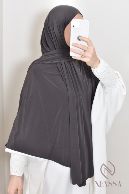 hijab Khimar jersey premium 2 en 1 modèle court, facile à enfiler, modest fashion