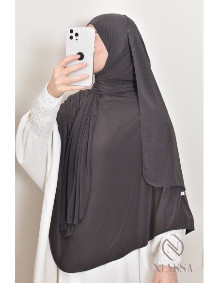 hijab Khimar jersey premium 2 en 1 modèle court, facile à enfiler, modest fashion