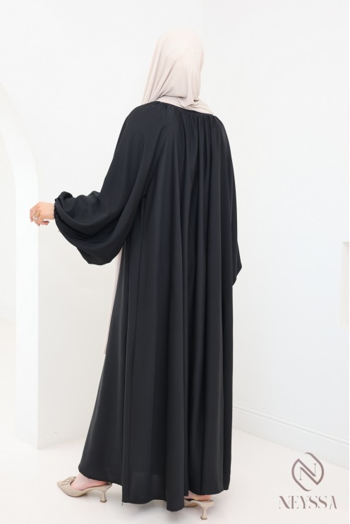 Ausgestellte Abaya mit Ballonärmeln und weitem Hijabi-Schnitt