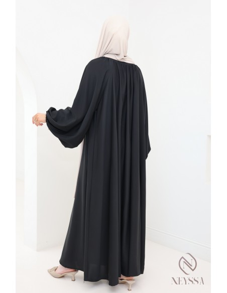 Ausgestellte Abaya mit Ballonärmeln und weitem Hijabi-Schnitt