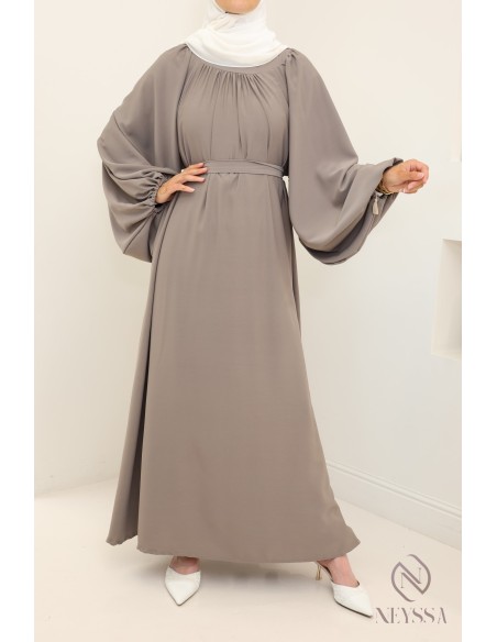 abaya manches bouffantes soie de Médine