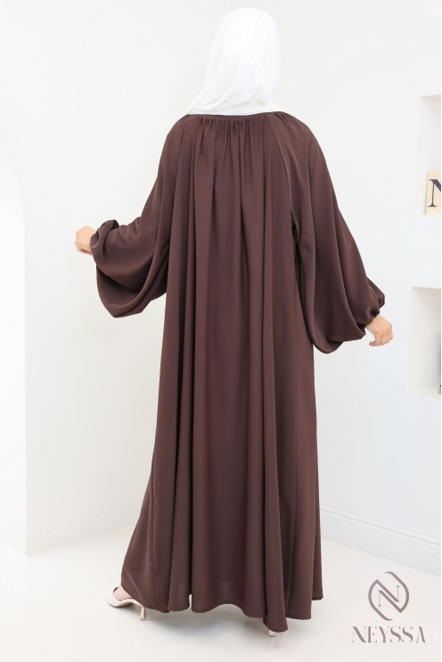 Ausgestellte Abaya mit Ballonärmeln und weitem Hijabi-Schnitt