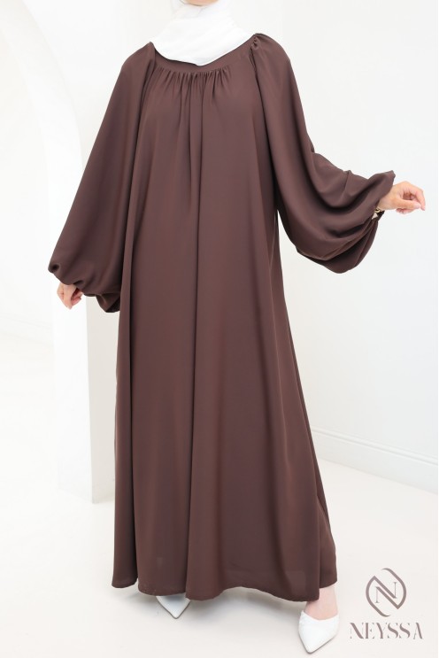 Ausgestellte Abaya mit Ballonärmeln und weitem Hijabi-Schnitt