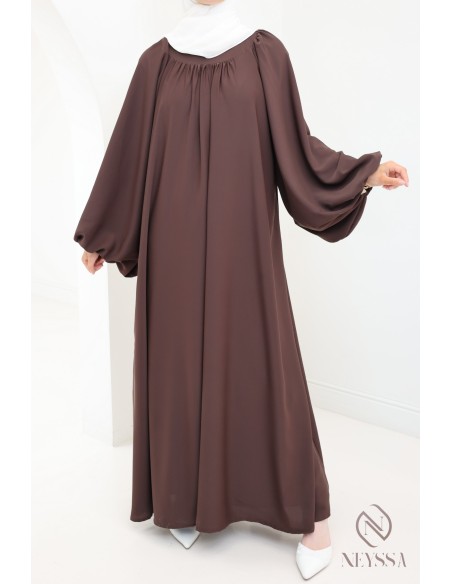 Ausgestellte Abaya mit Ballonärmeln und weitem Hijabi-Schnitt