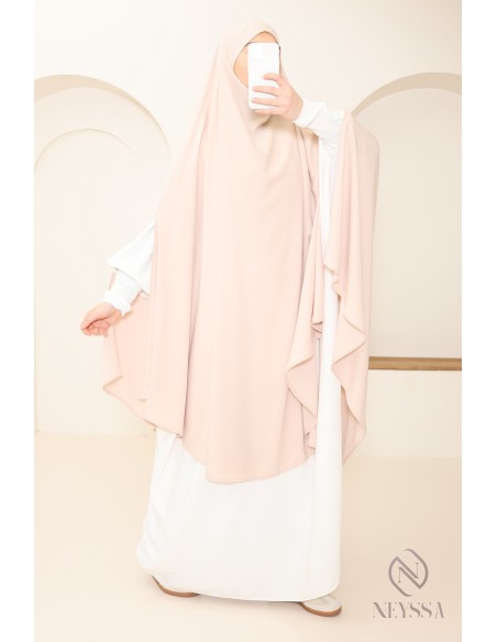 Long khimar 2 fentes en soie de Médine femme musulmane voilée. Parfait pour le quotidien.