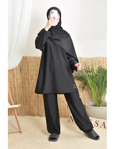 burkini long noir neyssa confection idéal pour les activités sportives
