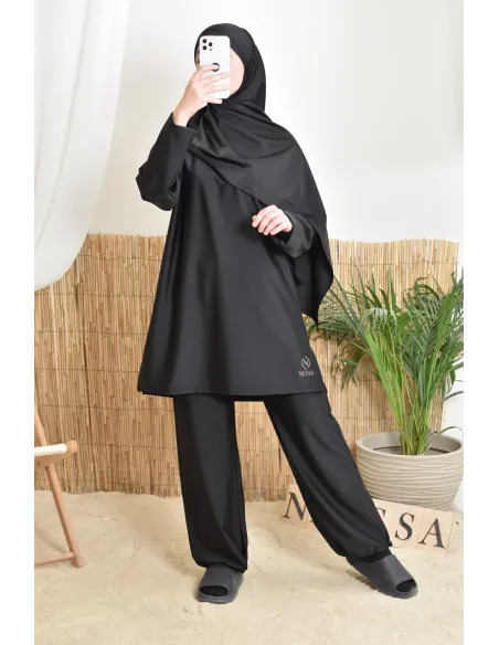 burkini lang schwarz neyssa ideal für sportliche Aktivitäten