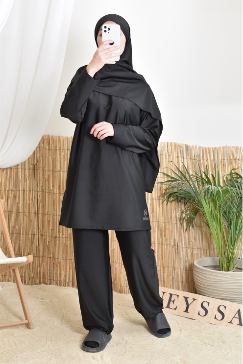 burkini lang schwarz neyssa ideal für sportliche Aktivitäten