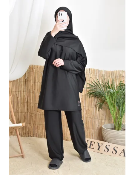 burkini lang schwarz neyssa ideal für sportliche Aktivitäten