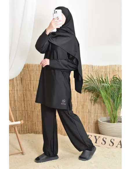 burkini long black neyssa confection ideal for sports activities