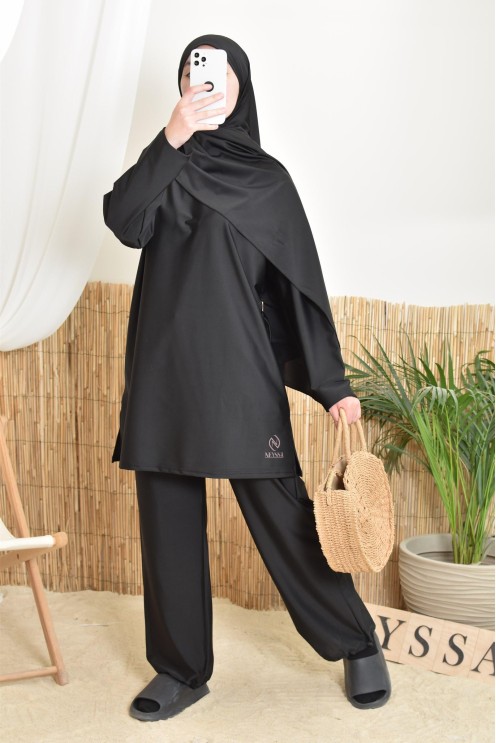 burkini lang schwarz neyssa ideal für sportliche Aktivitäten