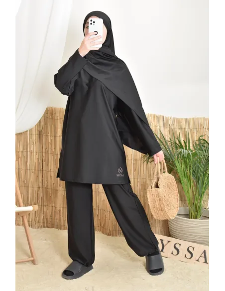 burkini lang schwarz neyssa ideal für sportliche Aktivitäten