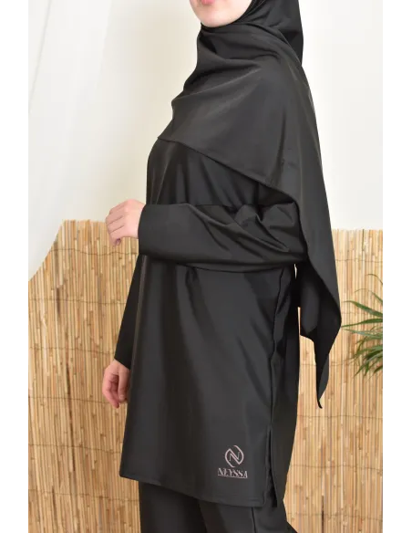 burkini long noir neyssa confection idéal pour les activités sportives