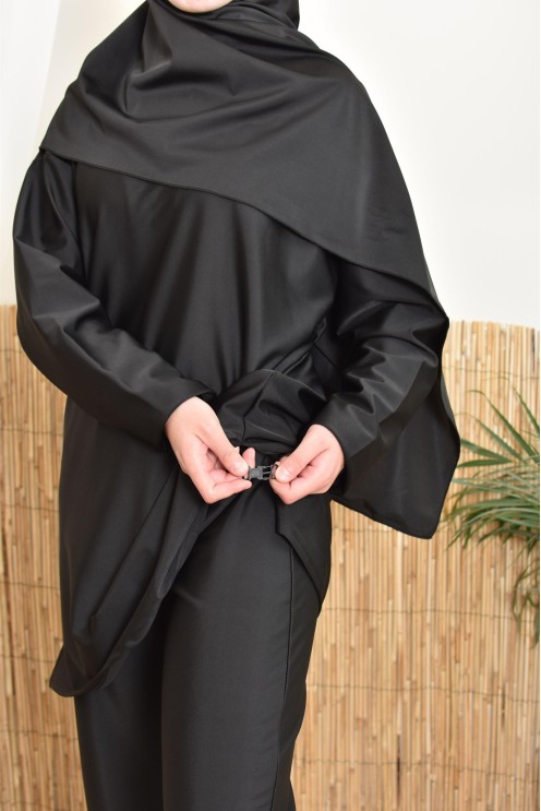 burkini long noir neyssa confection idéal pour les activités sportives