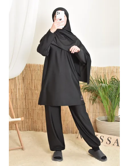 burkini long black neyssa confection ideal for sports activities