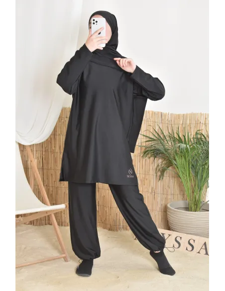 burkini lang schwarz neyssa ideal für sportliche Aktivitäten