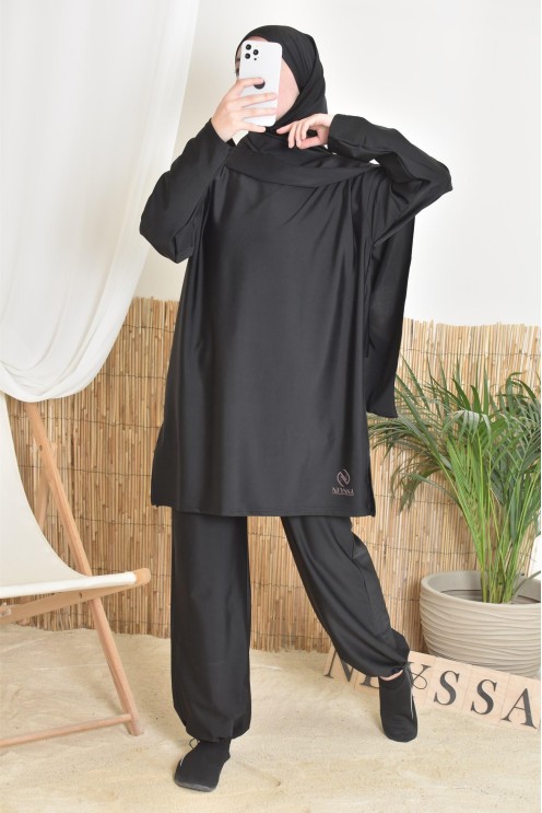 burkini long black neyssa confection ideal for sports activities
