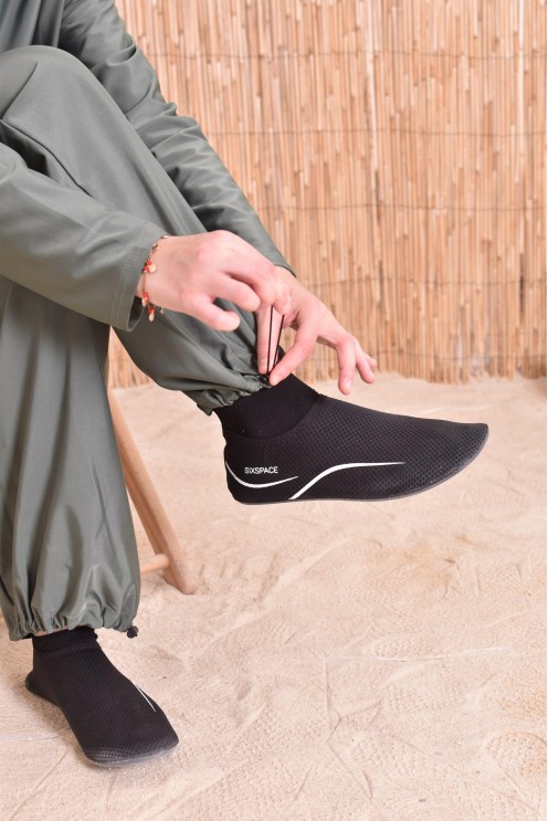 Damen Bade Burkini Khaki verschleiert, strapazierfähiger Stoff