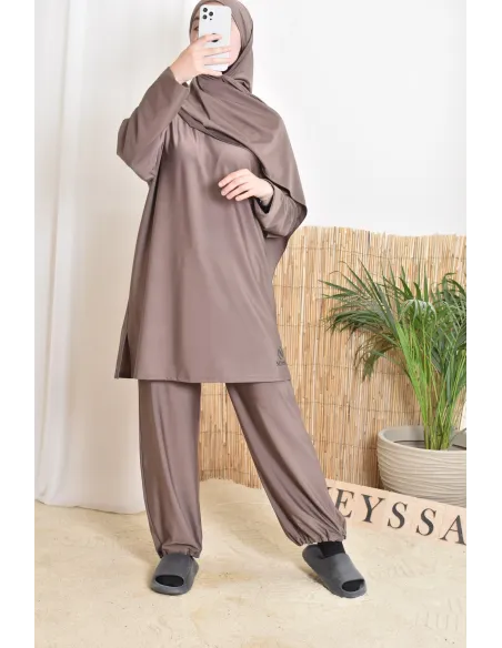 Long burkini de bain avec hijab, confortable et sèche vite, by Neyssa