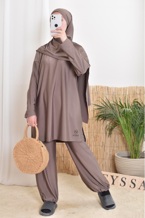 Lange Badeburkini mit Hijab, bequem und schnell trocknend, by Neyssa