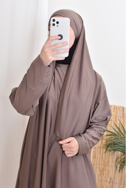 Long bath burkini with hijab, comfortable and dries fast, by Neyssa