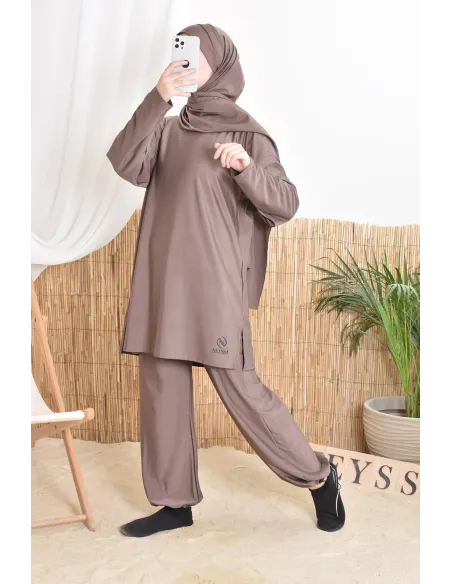 Long burkini de bain avec hijab, confortable et sèche vite, by Neyssa