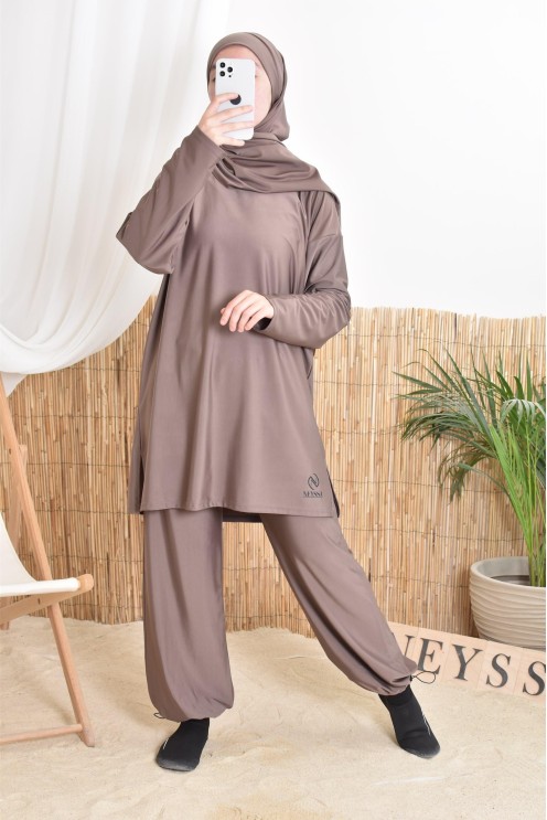 Lange Badeburkini mit Hijab, bequem und schnell trocknend, by Neyssa