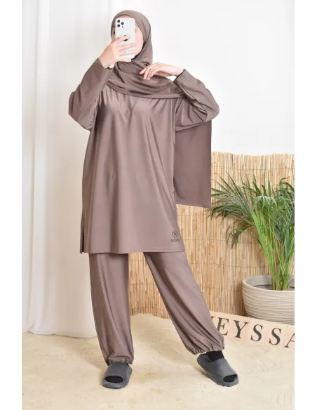 Long burkini de bain avec hijab, confortable et sèche vite, by Neyssa