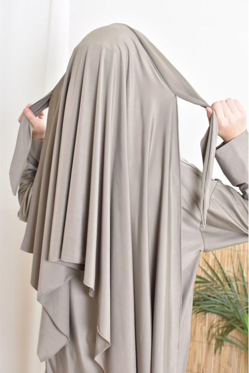 Burkini long taupe 3-teilig, Tunika, Hose und Hijab, Neyssa Oberbekleidung