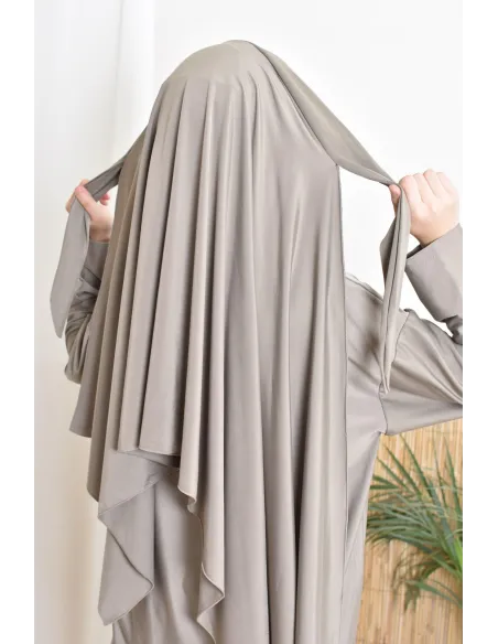 Burkini long taupe 3-teilig, Tunika, Hose und Hijab, Neyssa Oberbekleidung