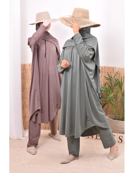 Burkini islamique kaki pour femme voilée Neyssa confection