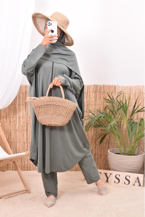 Burkini islamique kaki pour femme voilée Neyssa confection