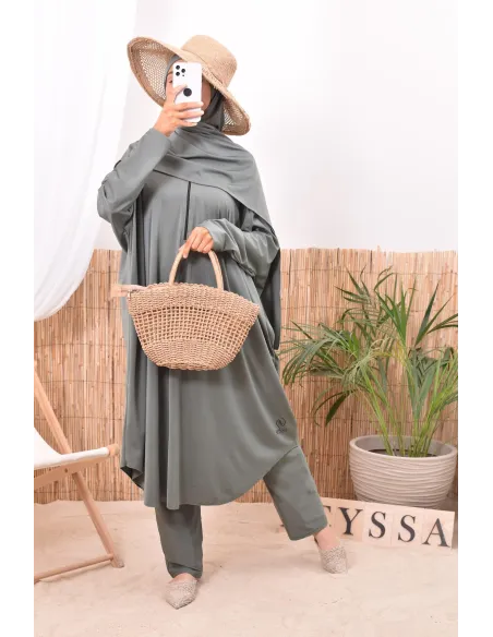 Burkini islamique kaki pour femme voilée Neyssa confection