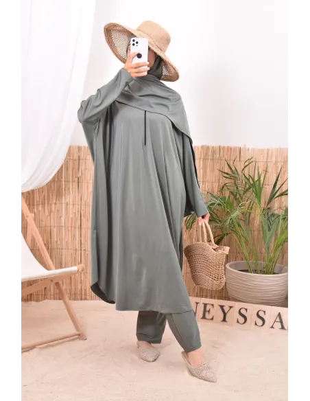 Burkini islamique kaki pour femme voilée Neyssa confection