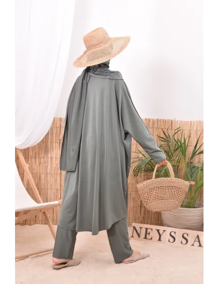 Burkini islamique kaki pour femme voilée Neyssa confection