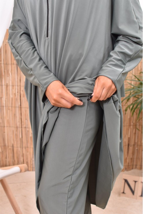 Burkini islamique kaki pour femme voilée Neyssa confection