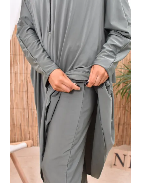 Burkini islamique kaki pour femme voilée Neyssa confection