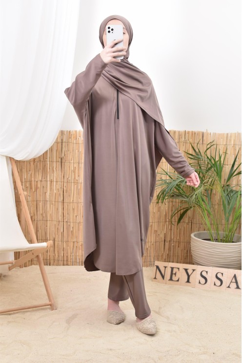 Burkini hijab de bain grande taille coupe papillon idéal maternité