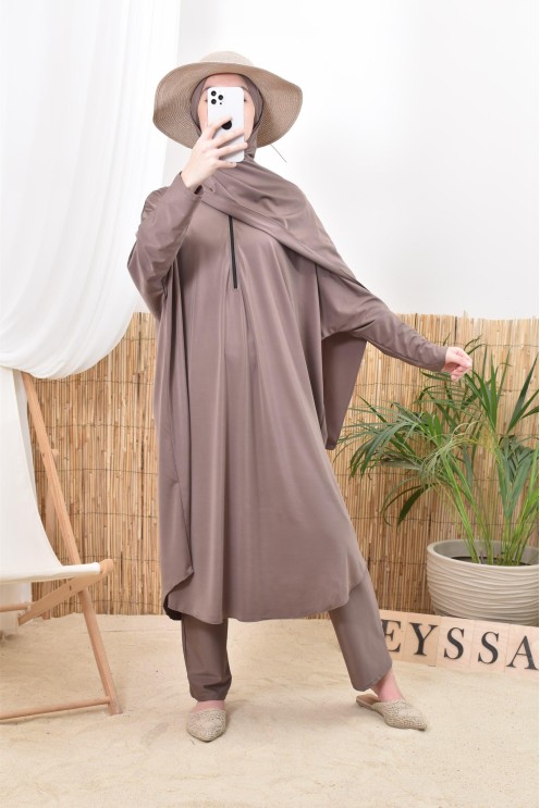 Burkini hijab de bain grande taille coupe papillon idéal maternité