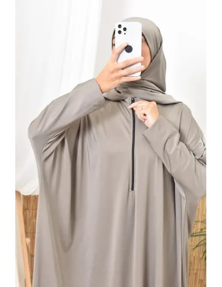Burkini de bain taupe parfait pour les vacances 2024, confection Neyssa