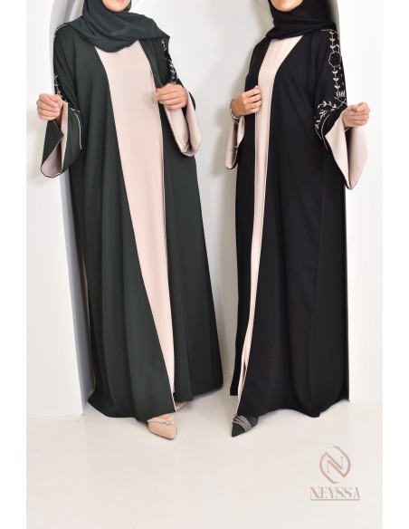 Modern Dubai dress with beaded patterns, very elegant and class made in UAE