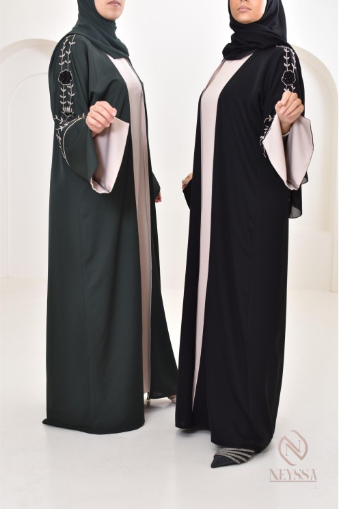 Modern Dubai dress with beaded patterns, very elegant and class made in UAE