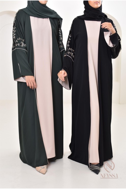 Modern Dubai dress with beaded patterns, very elegant and class made in UAE