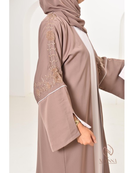 Dubai Kimono Dark Nude Kleid Set 4 Stück von Neyssa für Eid