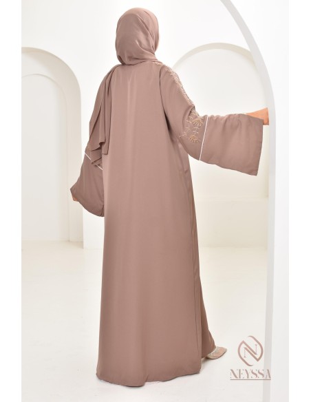 Dubai Kimono Dark Nude Kleid Set 4 Stück von Neyssa für Eid