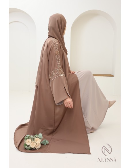 Dubai Kimono Dark Nude Kleid Set 4 Stück von Neyssa für Eid