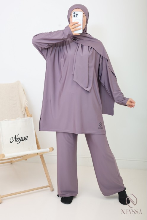 Lange Badeburkini mit Hijab, bequem und schnell trocknend, by Neyssa