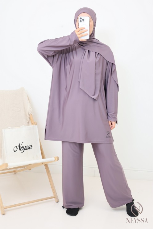 Lange Badeburkini mit Hijab, bequem und schnell trocknend, by Neyssa