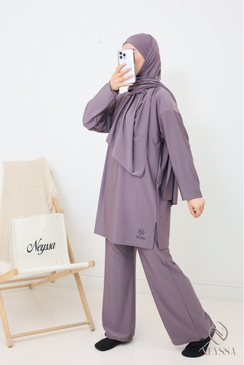 Lange Badeburkini mit Hijab, bequem und schnell trocknend, by Neyssa