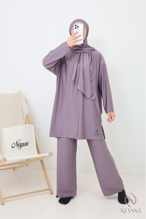 Lange Badeburkini mit Hijab, bequem und schnell trocknend, by Neyssa